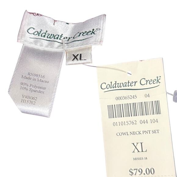 Coldwater Creek Cowl Neck Burgundy Velvet Long Sleeve Top Stretch NWT sz XL - Picture 16 of 16